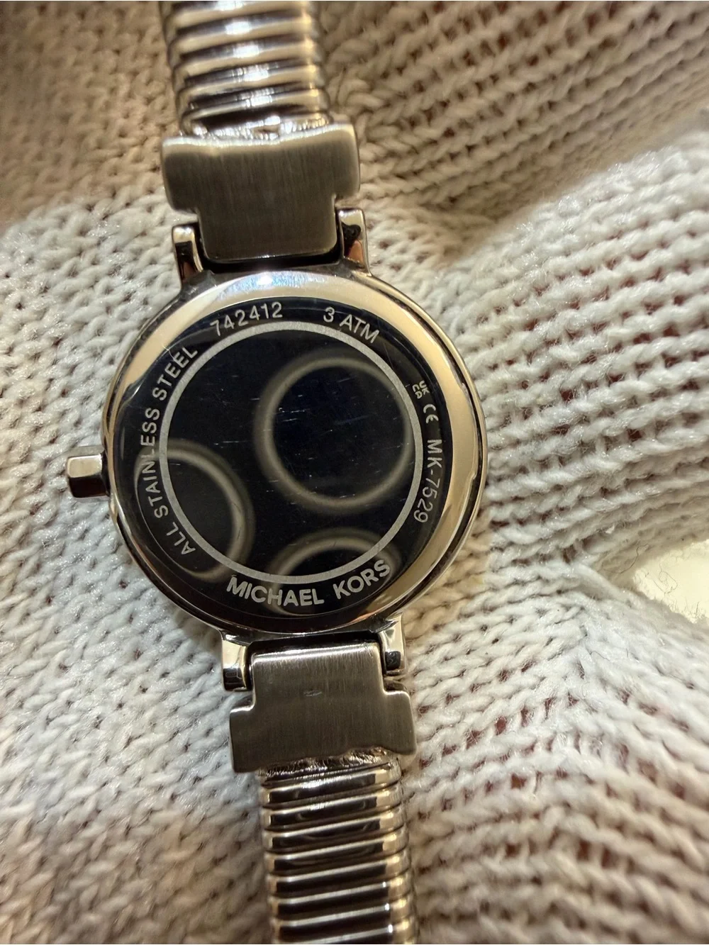 Michael Kors MK7529 Mini Gramercy Women's Silver Watch Tubogas Cuff Fits 6.5
